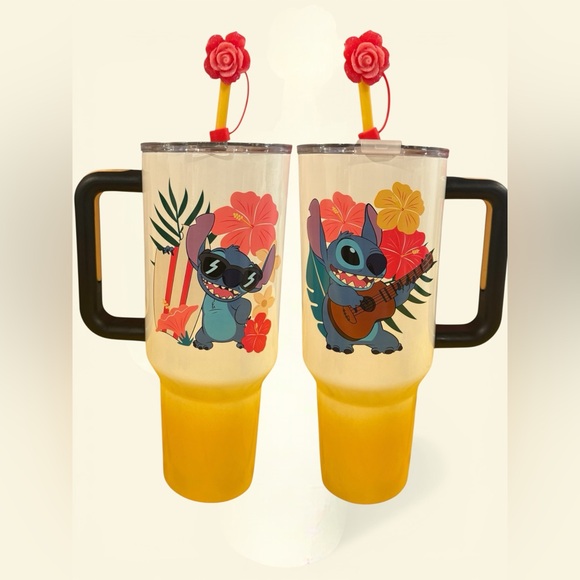 Loungefly Stitch Floral Backpack Wallet, Necklaces& Earing with a Tumbler Set - Picture 13 of 13